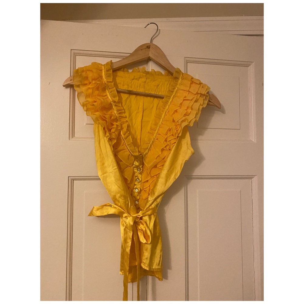 Custom Made Satin Ruffled Evening Wear Summer Sleeveless Top✨